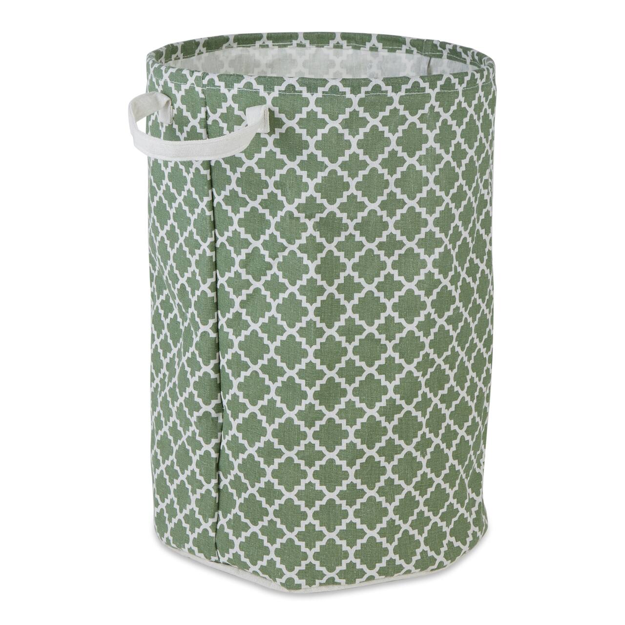 DII® Round Lattice PE-Coated Cotton Polyester Laundry Hamper